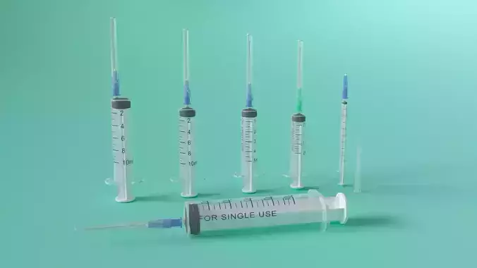 injections syringes 3D model