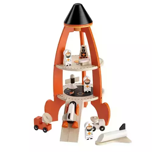 Cosmic Rocket Set Toy by Tender Leaf Toys 3D model