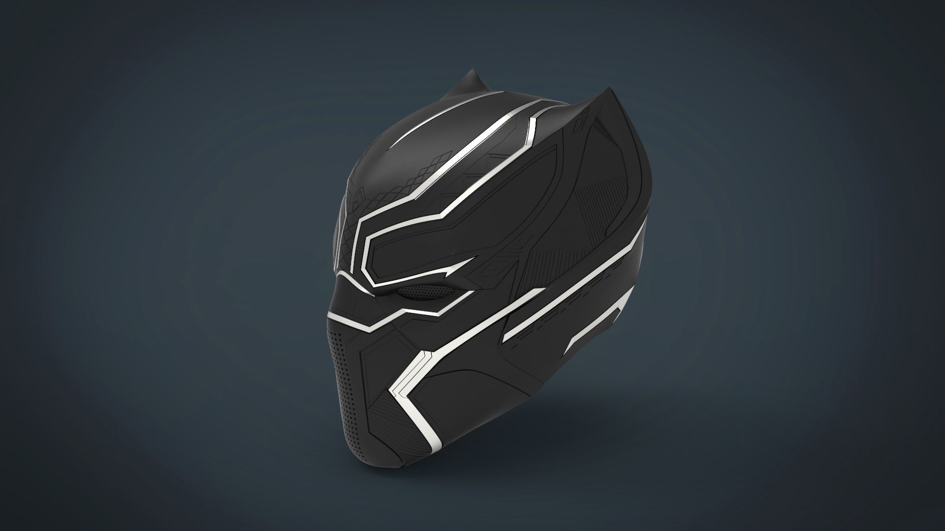 Black Panther Helmet - stl files for 3d printing 3D print model_2