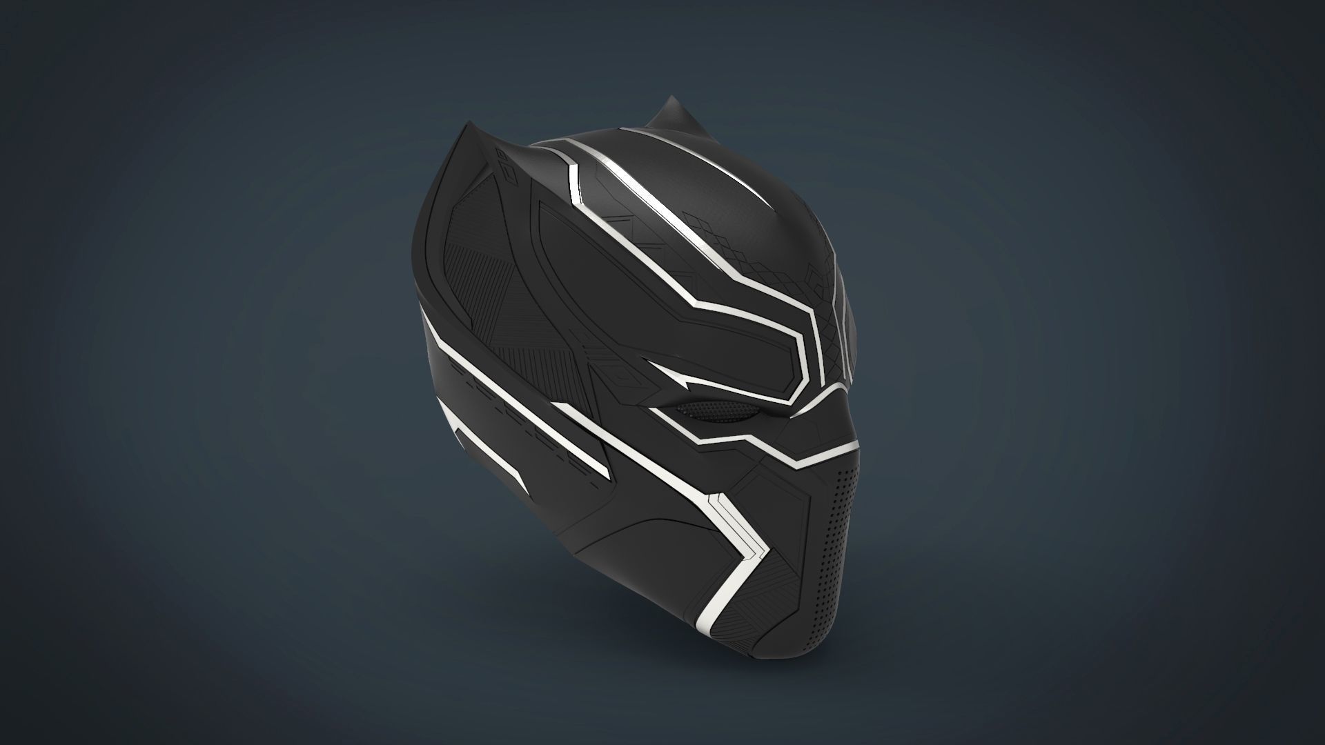 Black Panther Helmet - stl files for 3d printing 3D print model_7