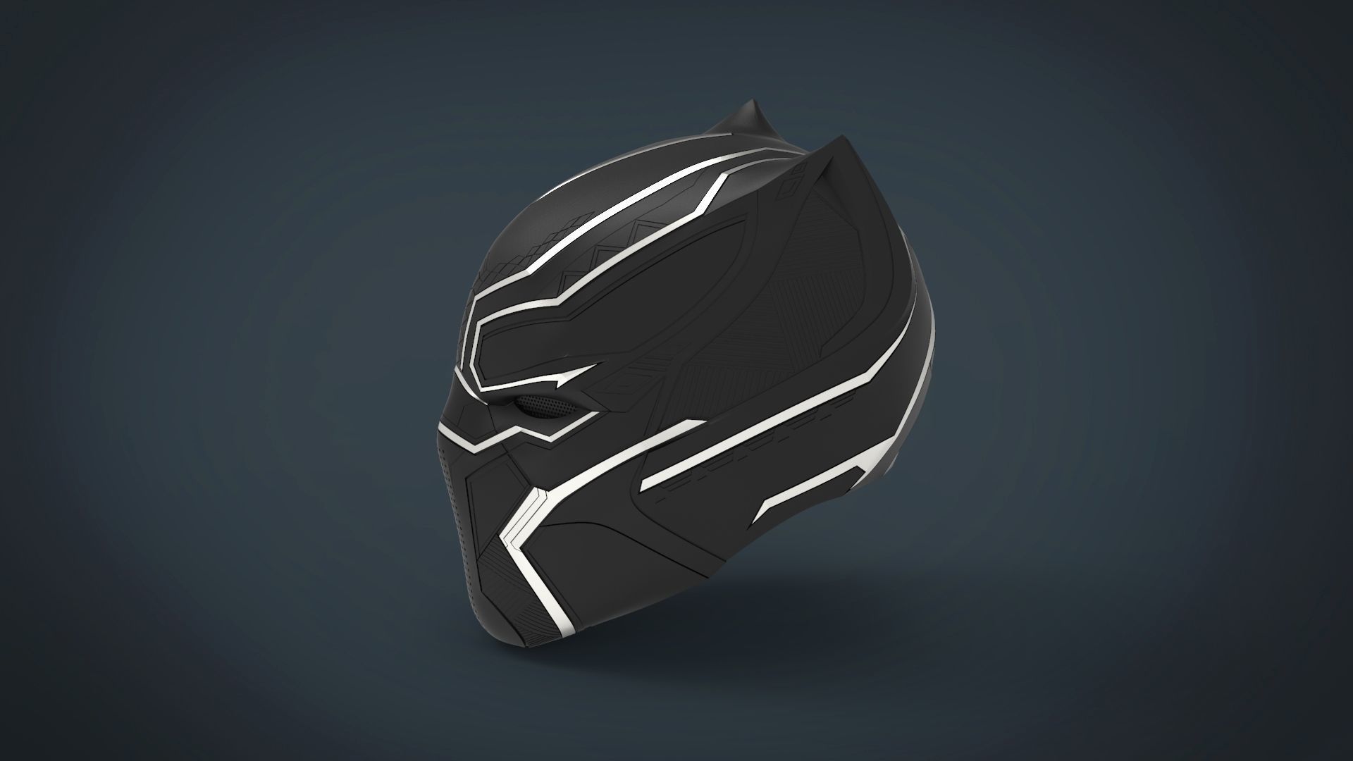 Black Panther Helmet - stl files for 3d printing 3D print model_3