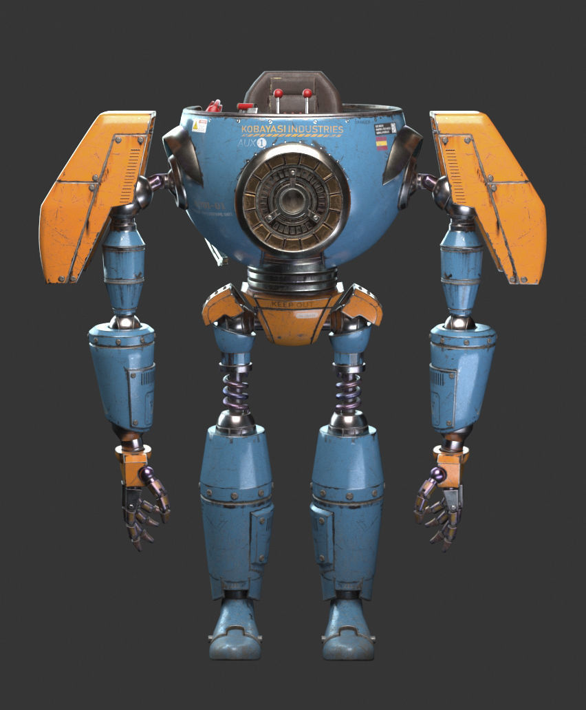 Pilot Boy and Mecha 3D model_5