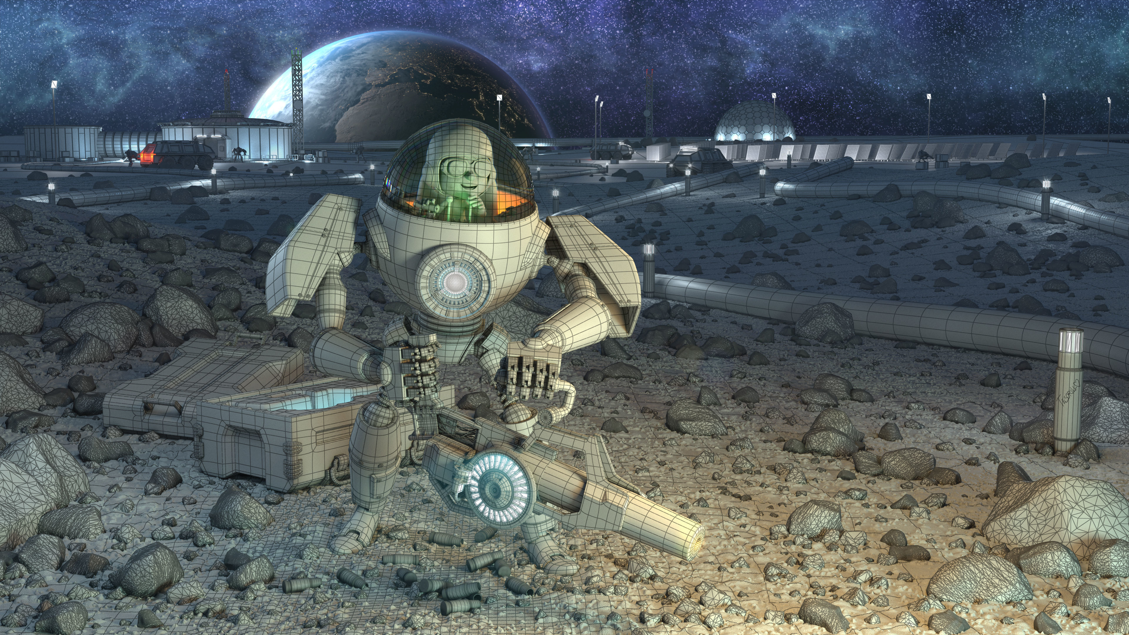 Pilot Boy and Mecha 3D model_4