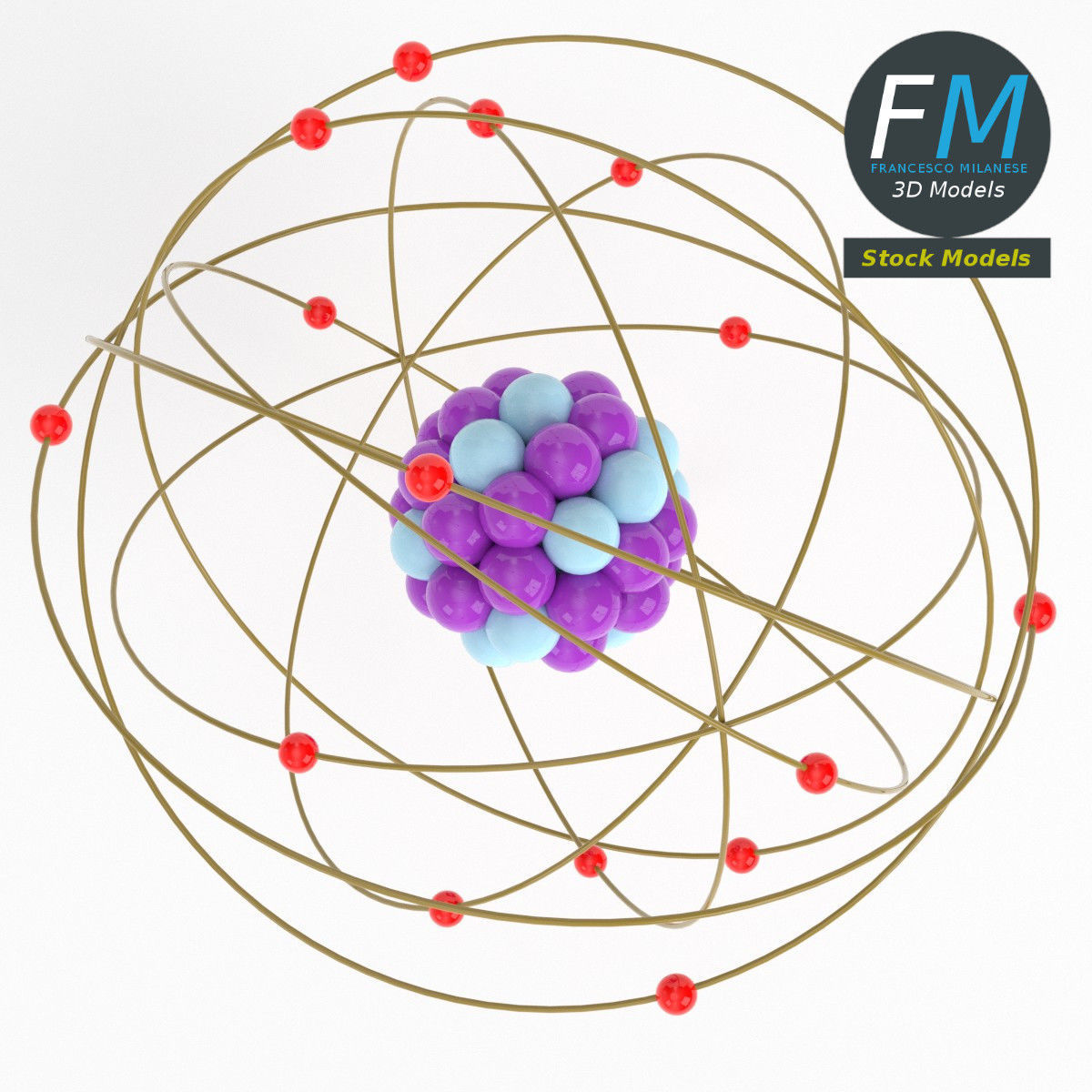 Stylized atom 3D model_6