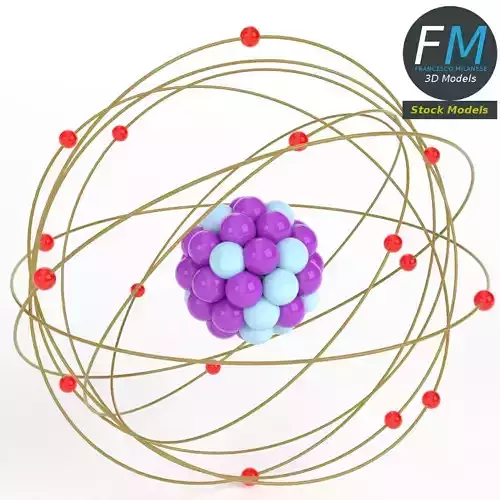 Stylized atom 3D model
