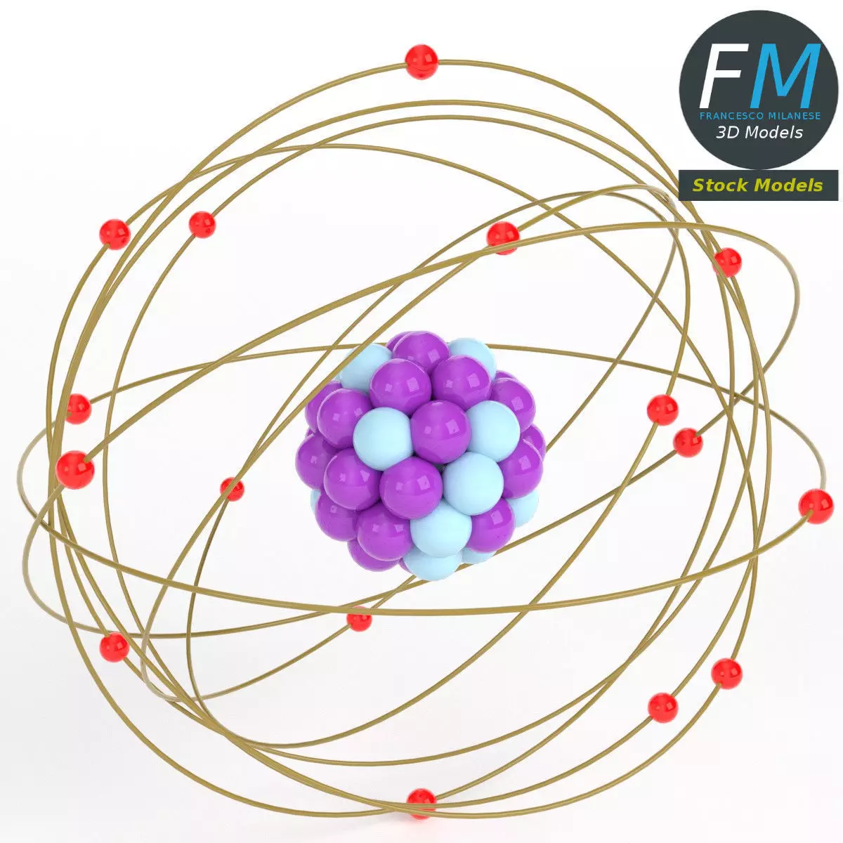 Stylized atom 3D model_0