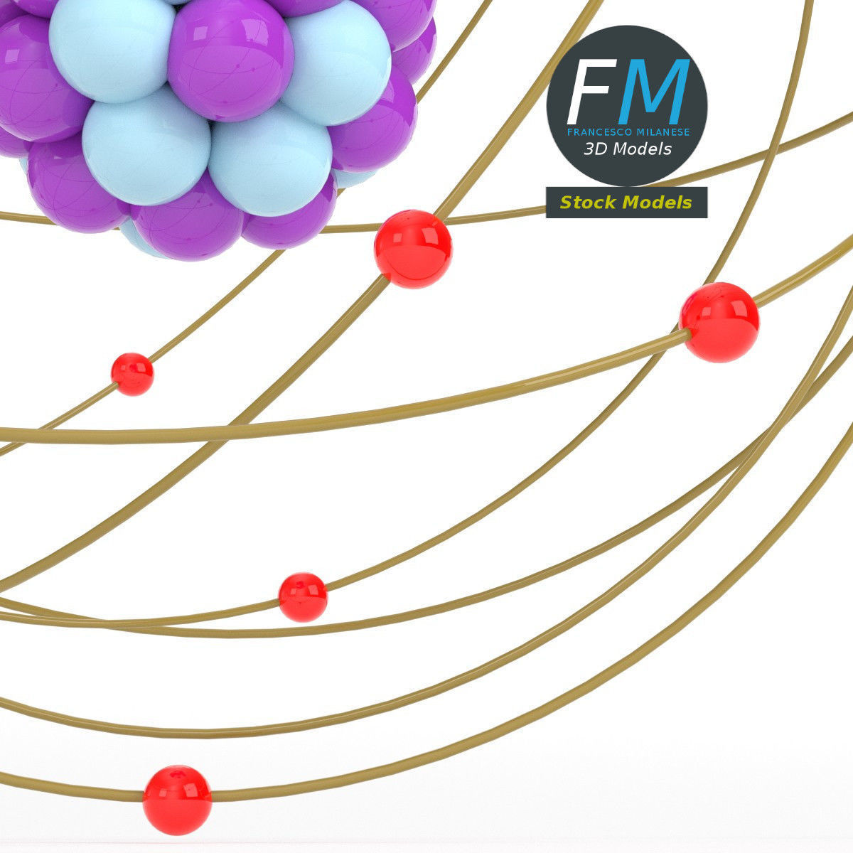 Stylized atom 3D model_3