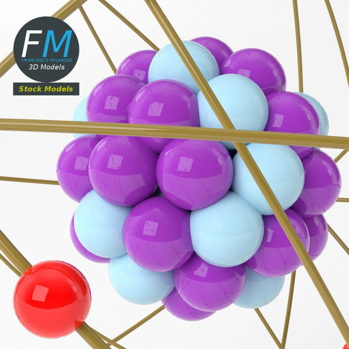 Stylized atom 3D model_5