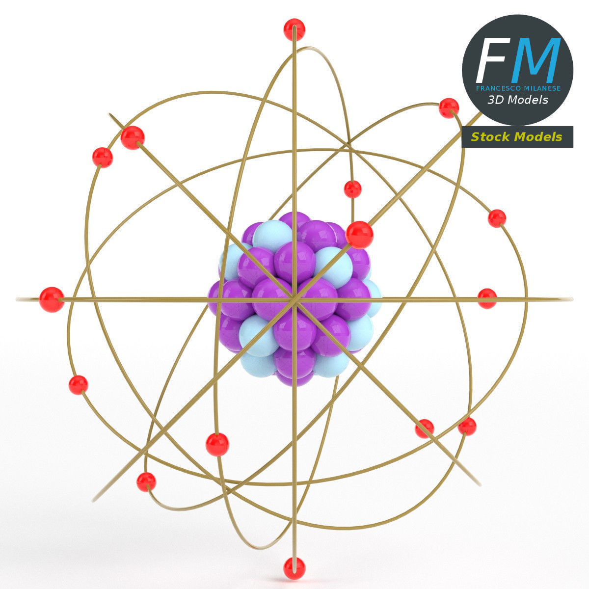 Stylized atom 3D model_4