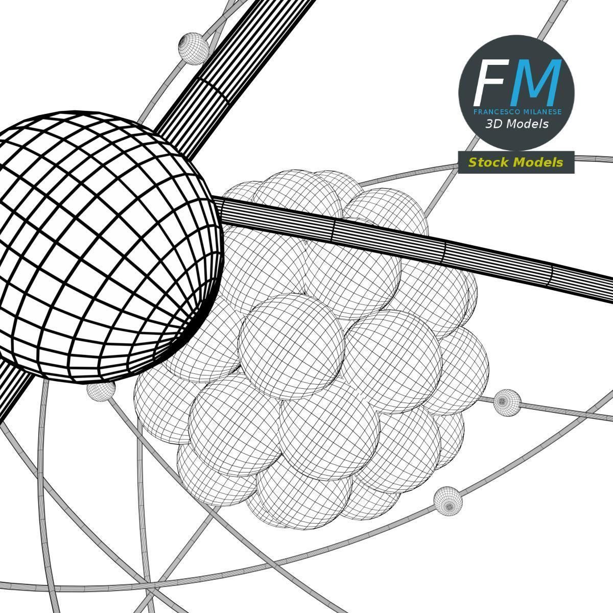 Stylized atom 3D model_8