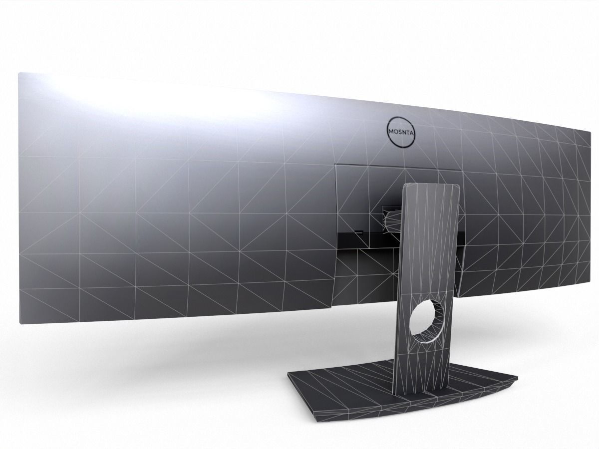 dell UltraSharp 49 inch curved monitor  Low-poly 3D model_9