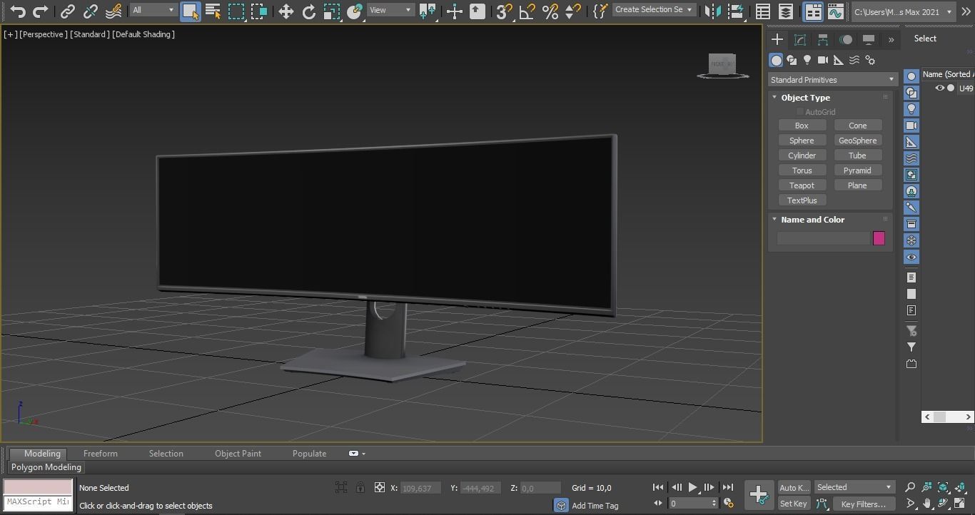 dell UltraSharp 49 inch curved monitor  Low-poly 3D model_15