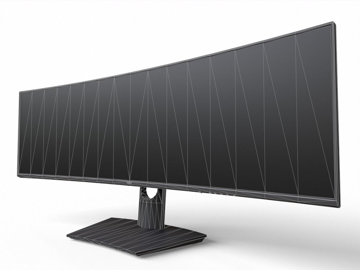 dell UltraSharp 49 inch curved monitor  Low-poly 3D model_8