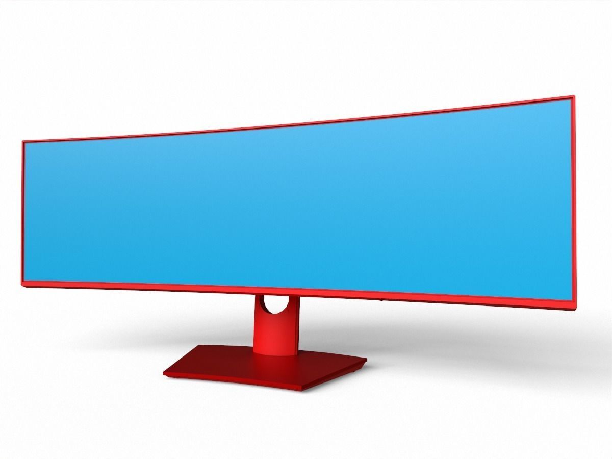 dell UltraSharp 49 inch curved monitor  Low-poly 3D model_10