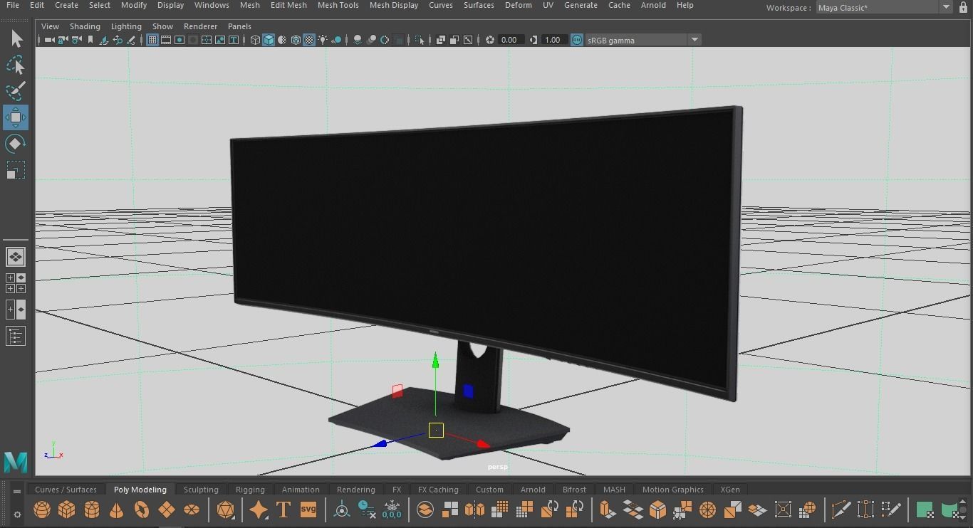 dell UltraSharp 49 inch curved monitor  Low-poly 3D model_16