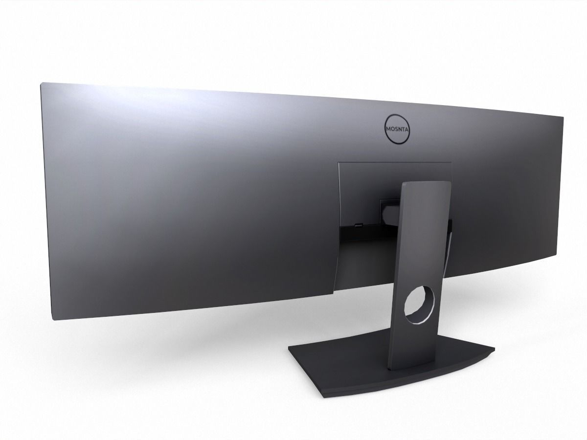 dell UltraSharp 49 inch curved monitor  Low-poly 3D model_2