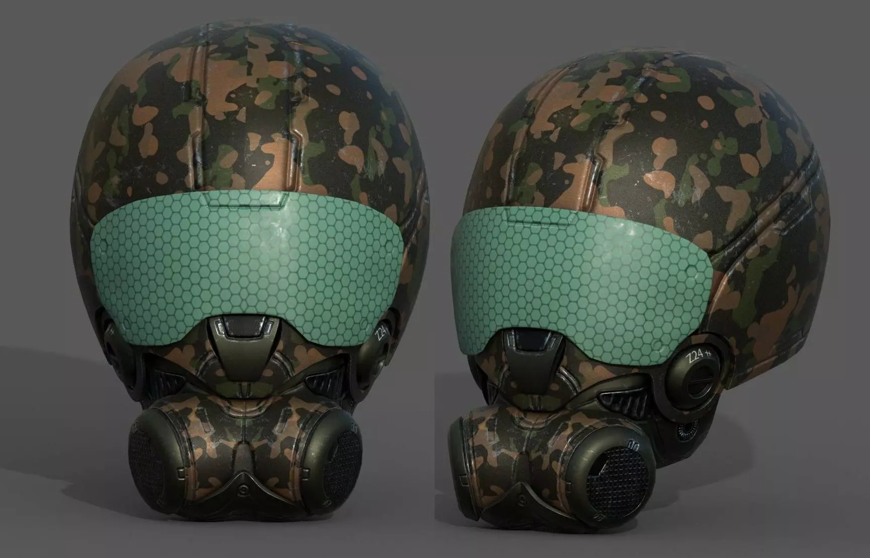 Helmet scifi armor combat fantasy armor Low-poly 3D model_0