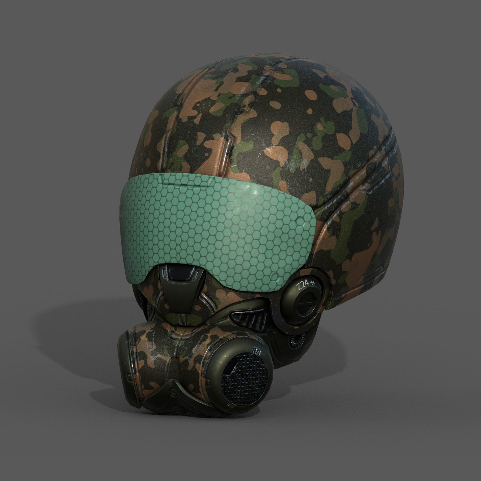 Helmet scifi armor combat fantasy armor Low-poly 3D model_2