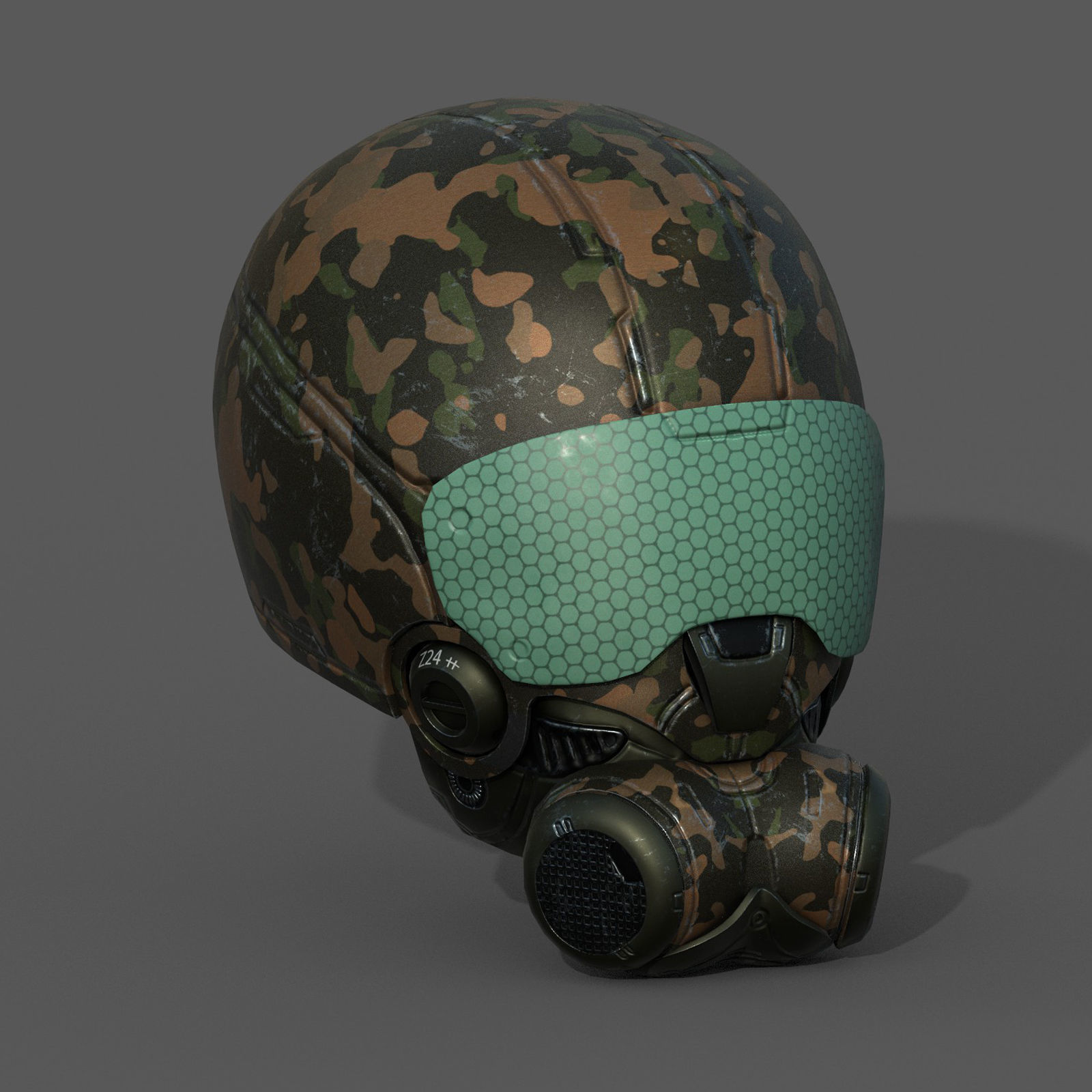 Helmet scifi armor combat fantasy armor Low-poly 3D model_3