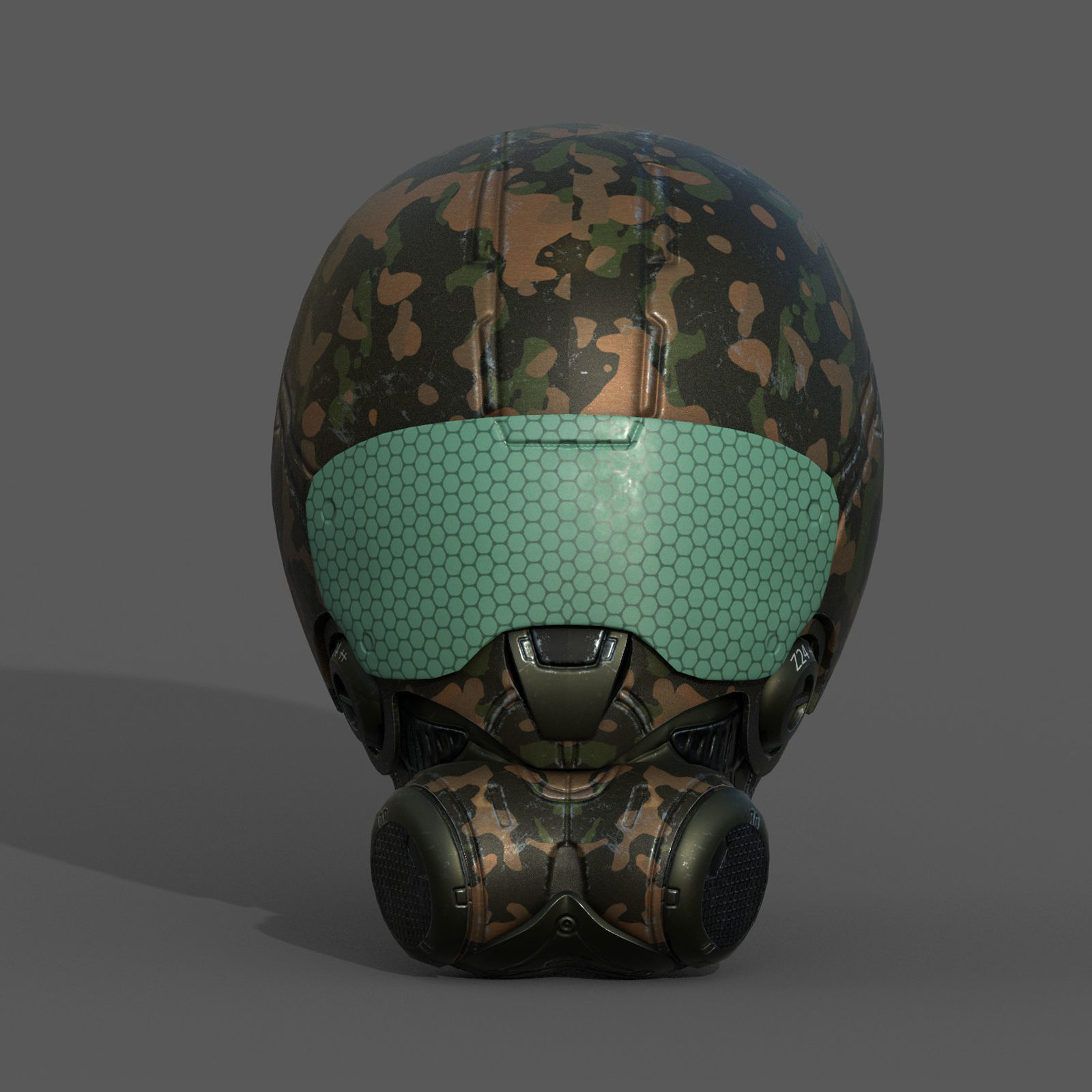 Helmet scifi armor combat fantasy armor Low-poly 3D model_1