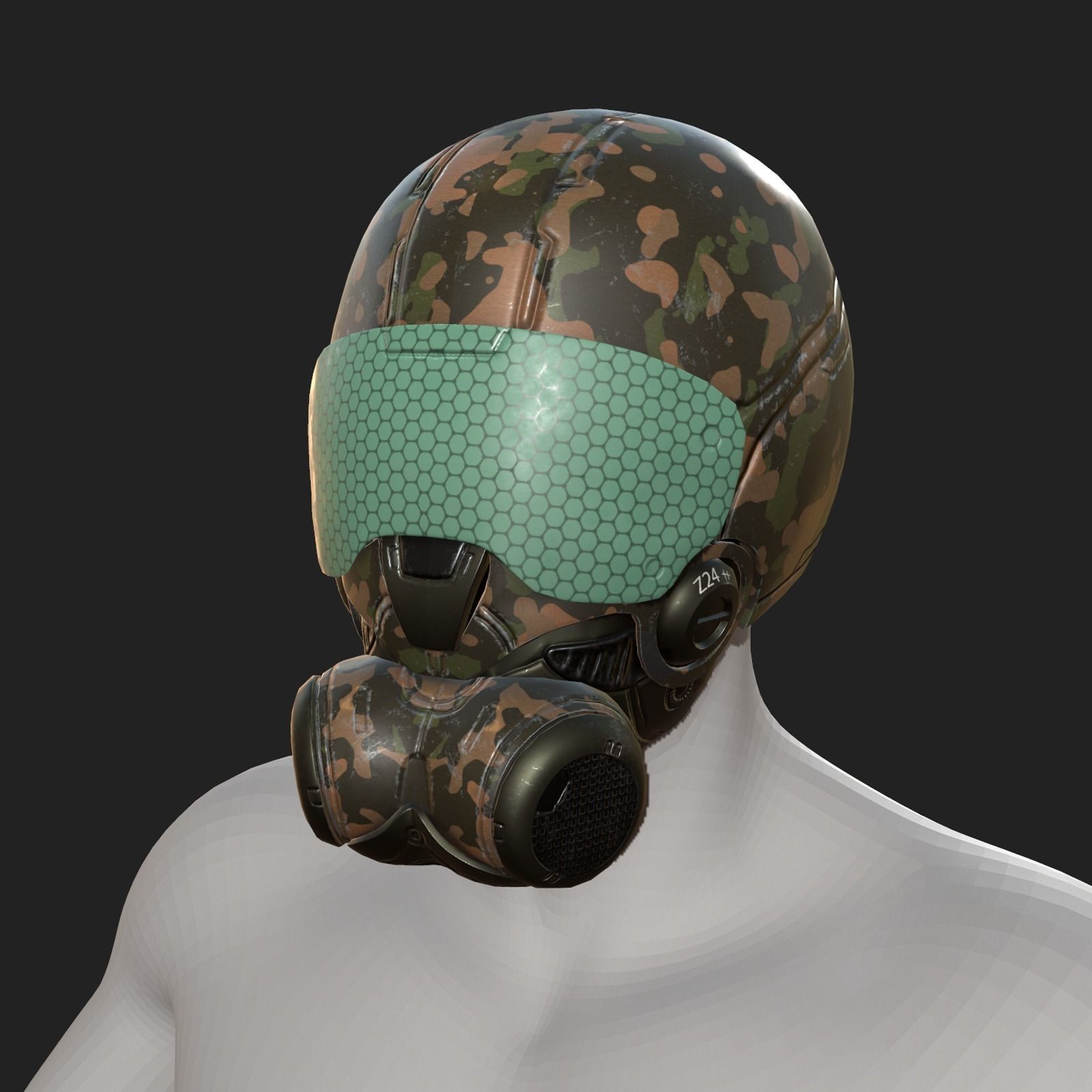 Helmet scifi armor combat fantasy armor Low-poly 3D model_7