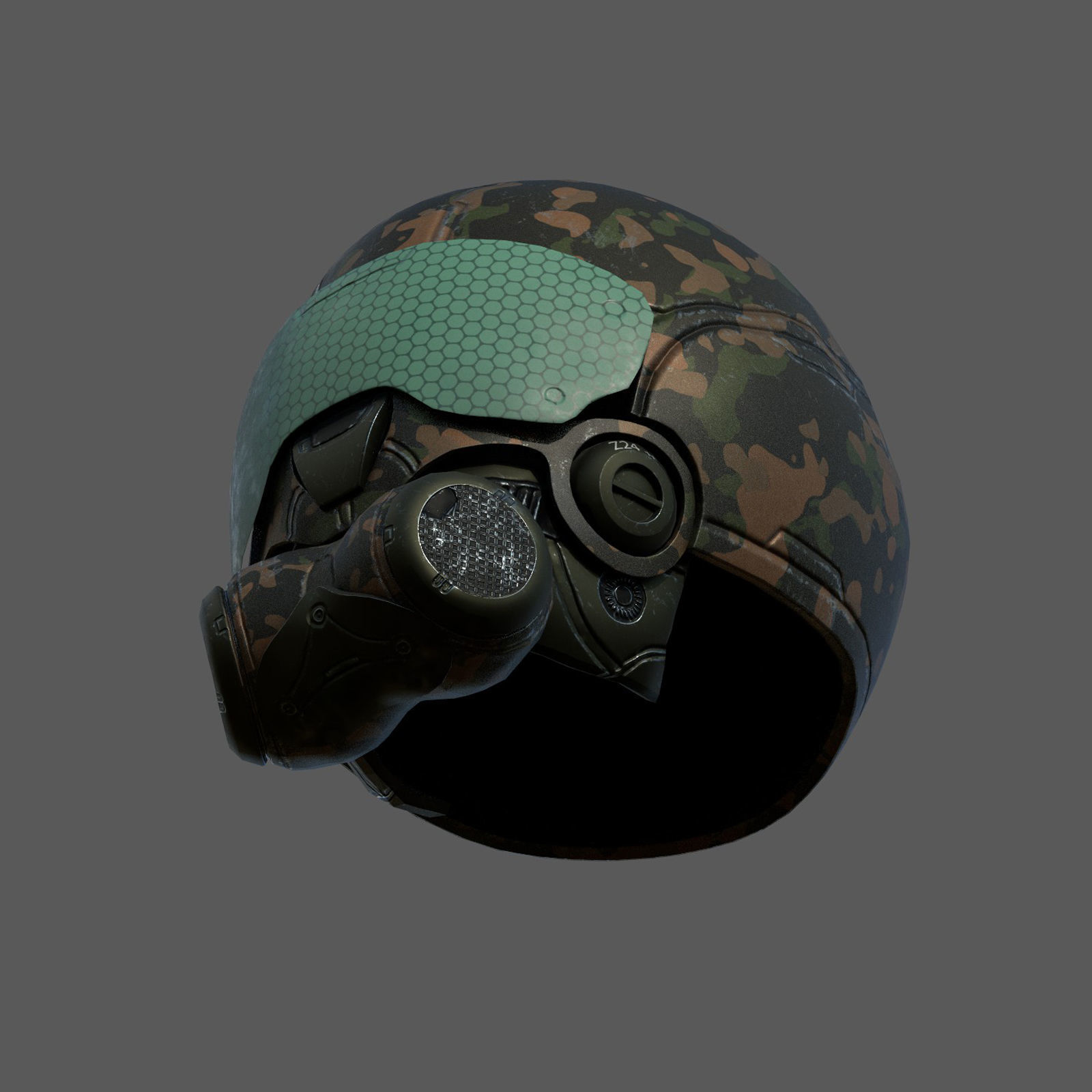 Helmet scifi armor combat fantasy armor Low-poly 3D model_4