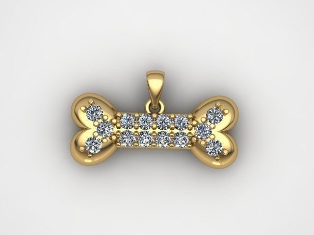 dog bone pendant print model 3D print model