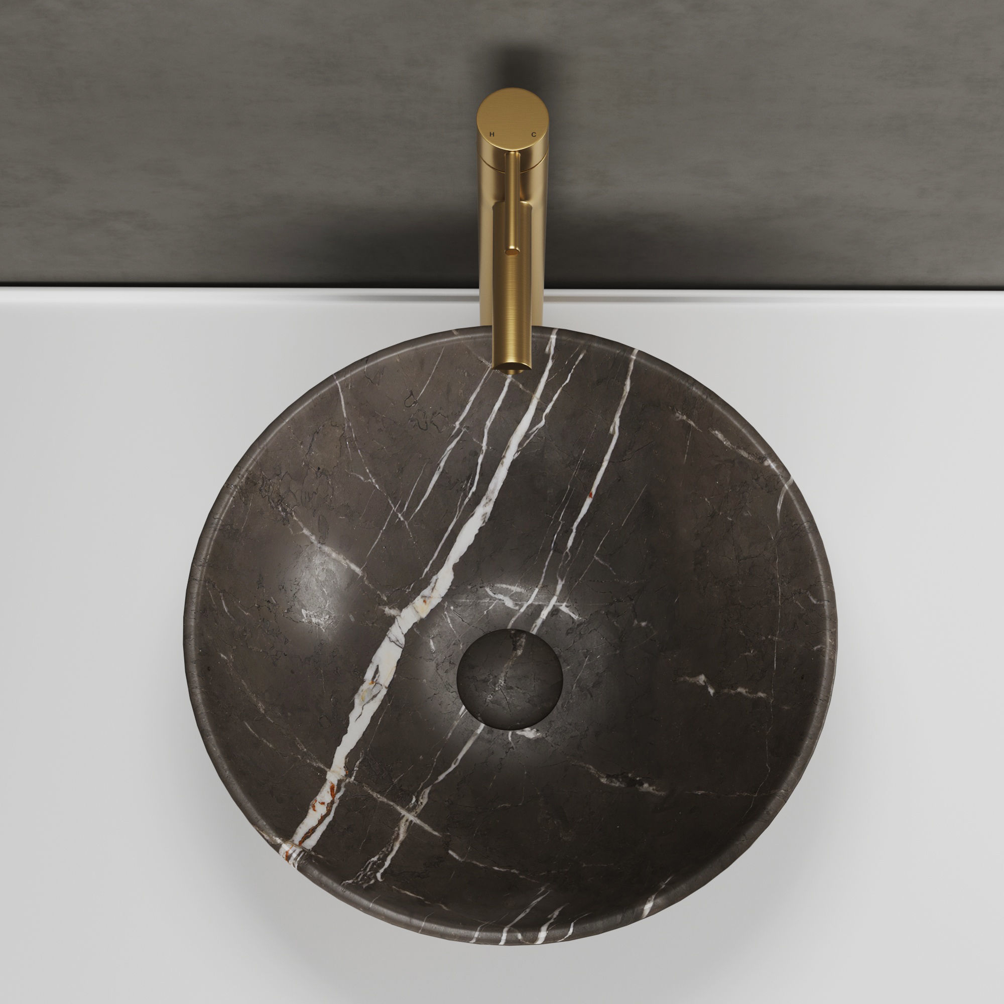 Giro pietra grey marble basin Lusso stone model 3D model_3