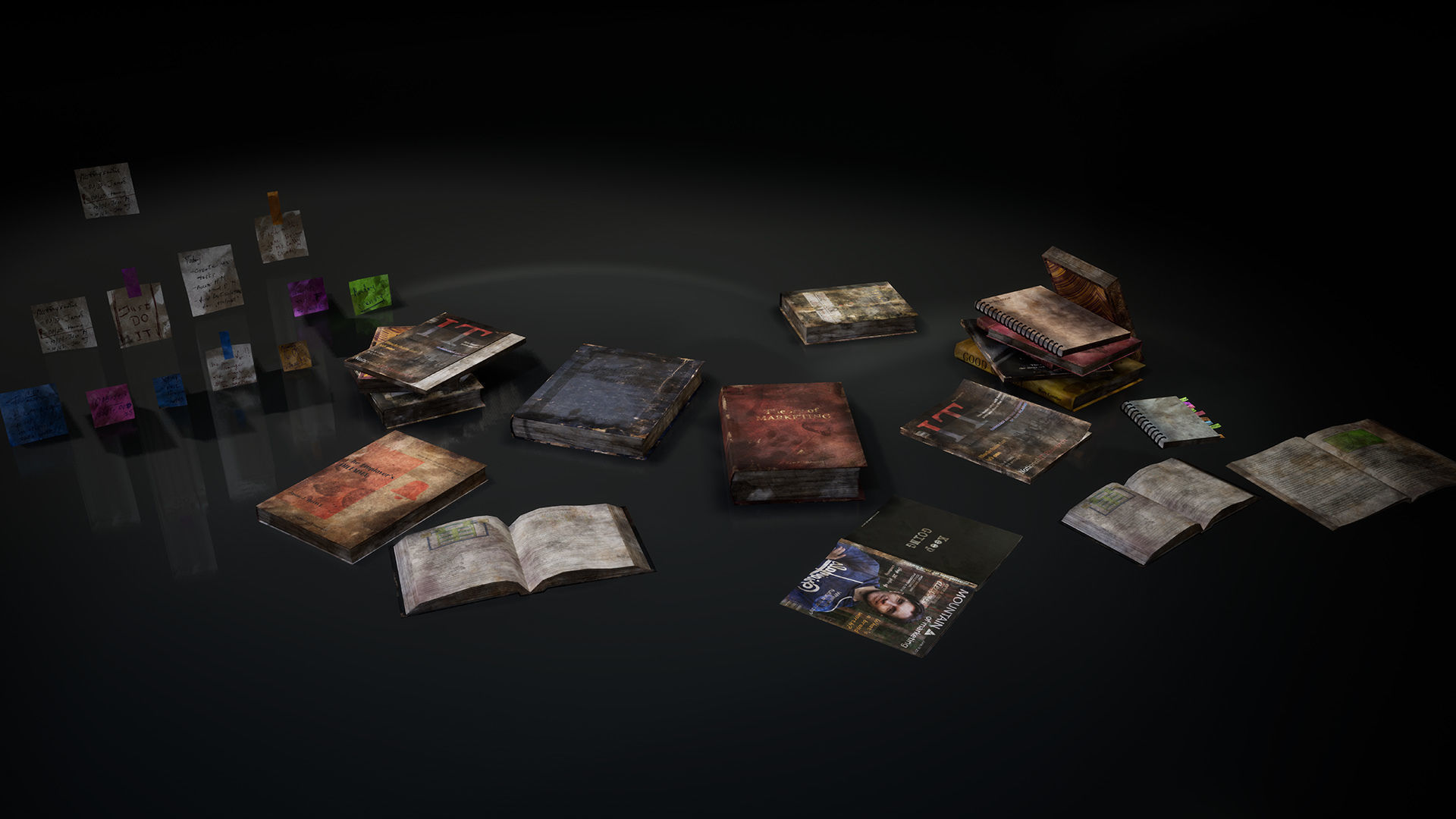 New and Old books - magazines - notes Low-poly 3D model_20