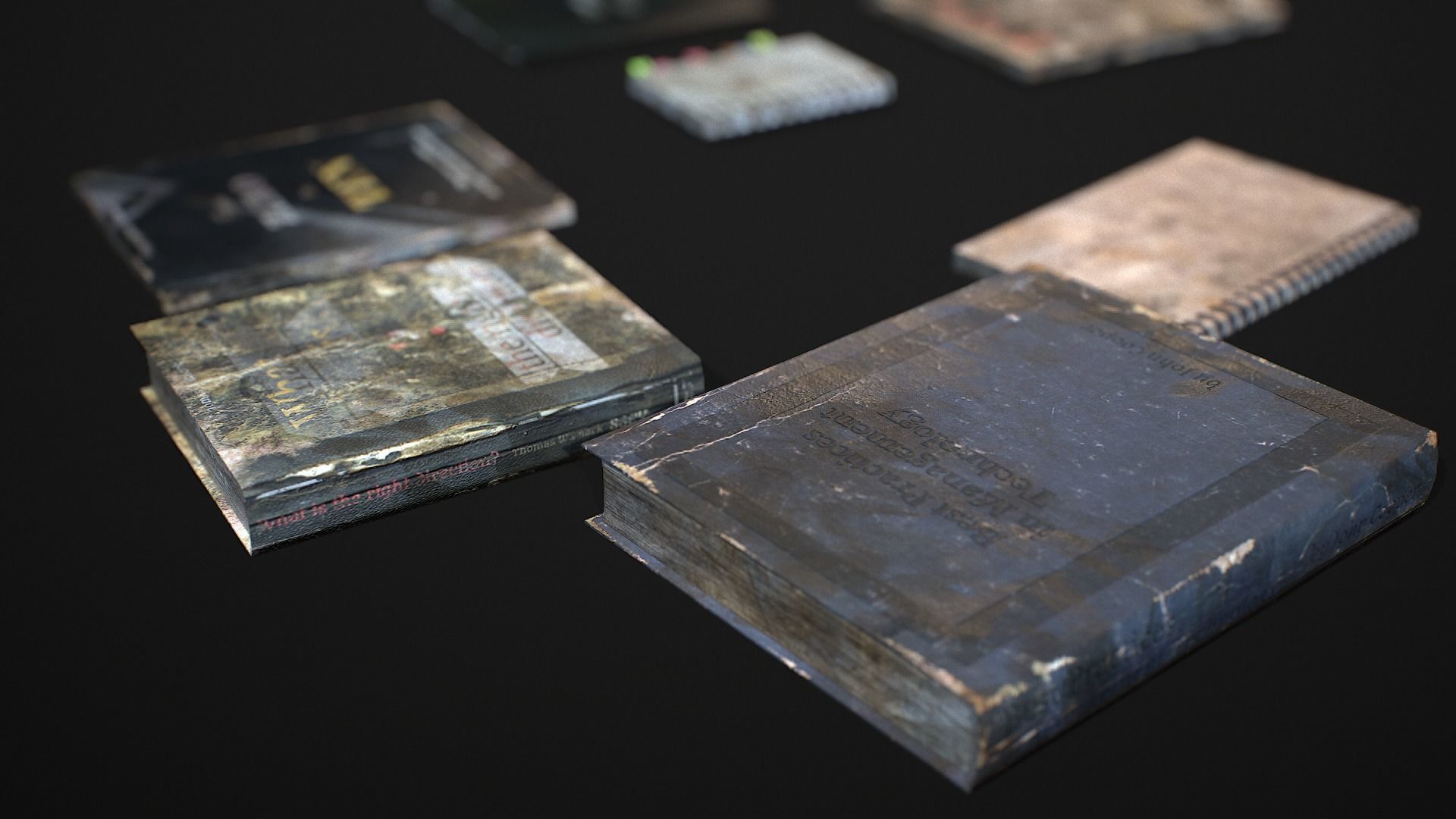 New and Old books - magazines - notes Low-poly 3D model_3