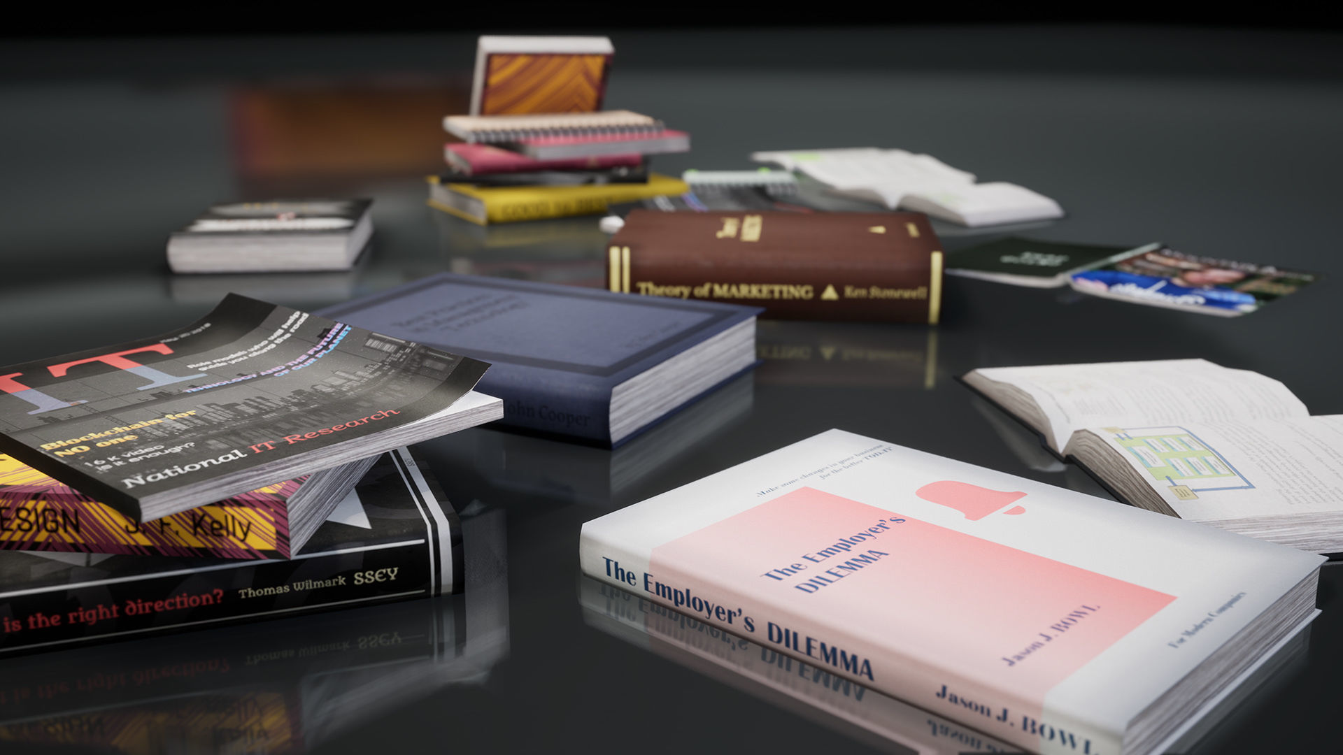 New and Old books - magazines - notes Low-poly 3D model_31