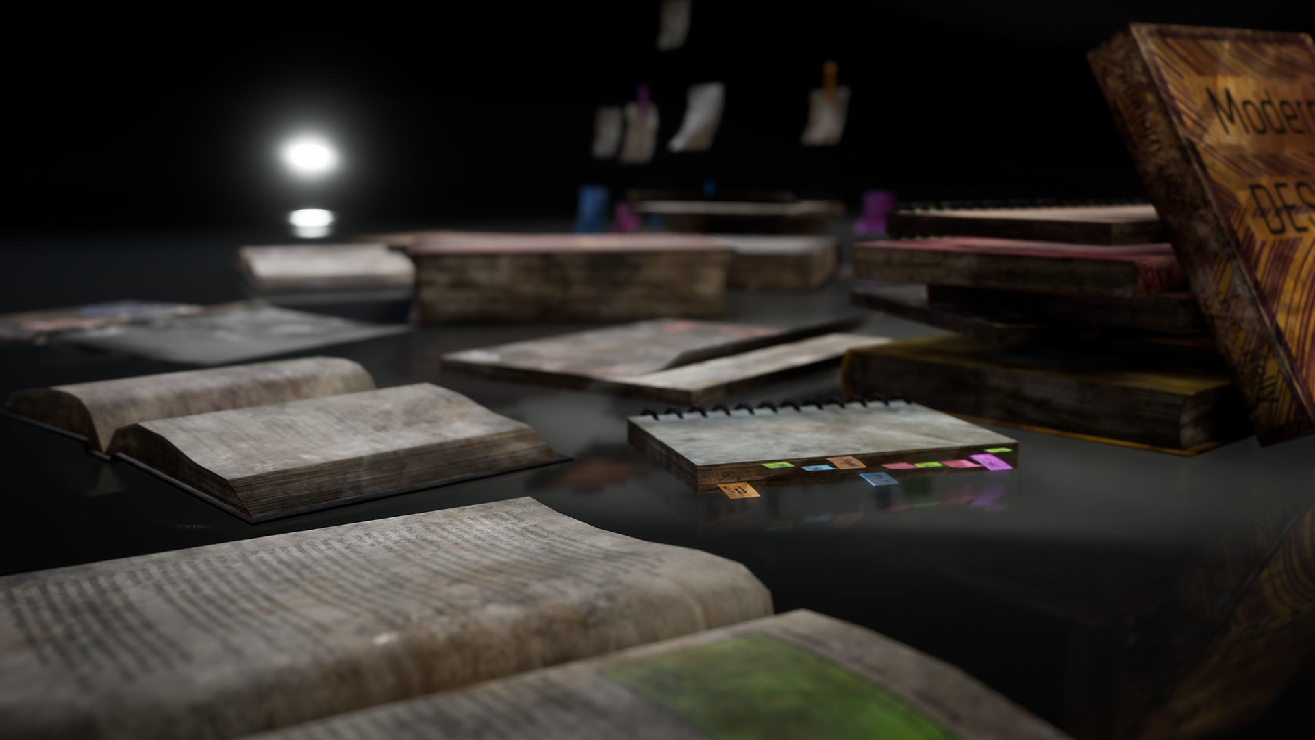 New and Old books - magazines - notes Low-poly 3D model_4