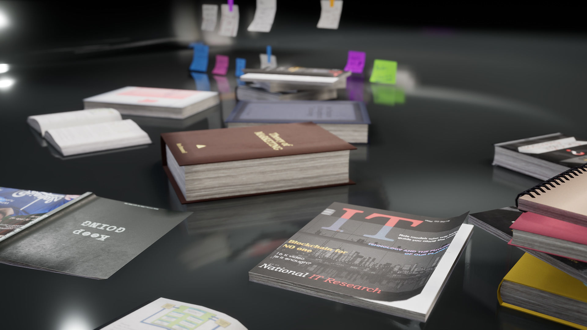 New and Old books - magazines - notes Low-poly 3D model_32