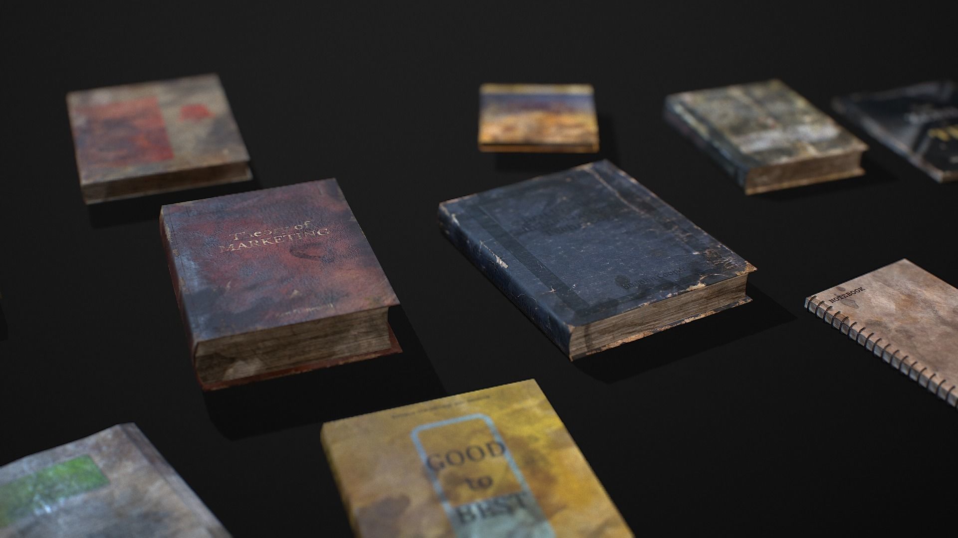 New and Old books - magazines - notes Low-poly 3D model_13