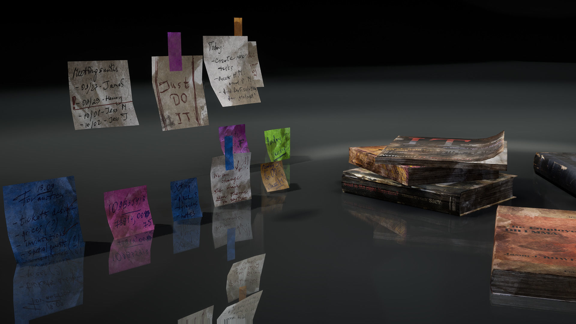 New and Old books - magazines - notes Low-poly 3D model_28