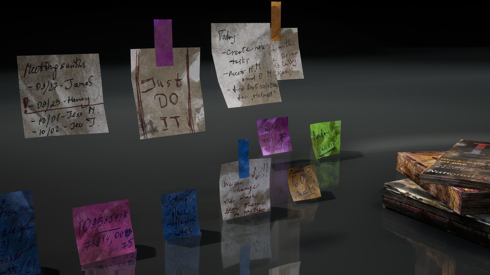 New and Old books - magazines - notes Low-poly 3D model_29