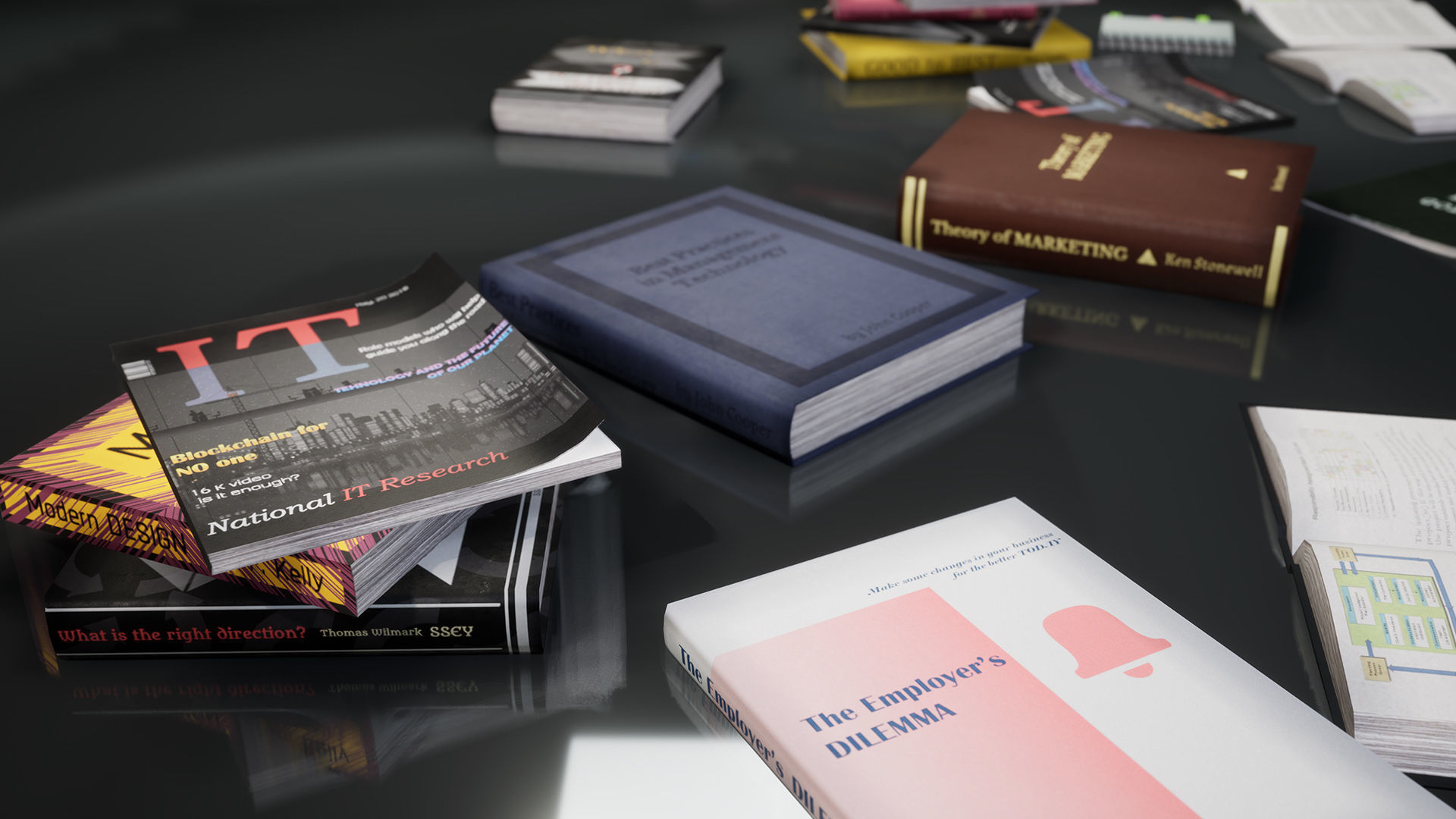 New and Old books - magazines - notes Low-poly 3D model_30