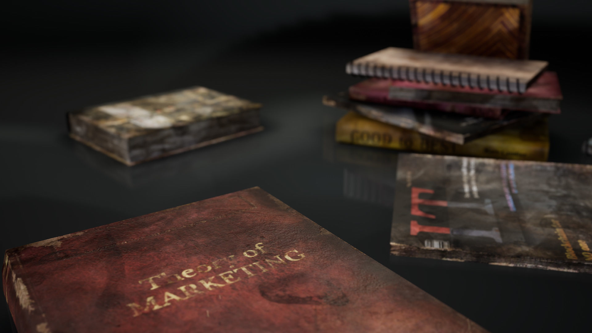 New and Old books - magazines - notes Low-poly 3D model_27