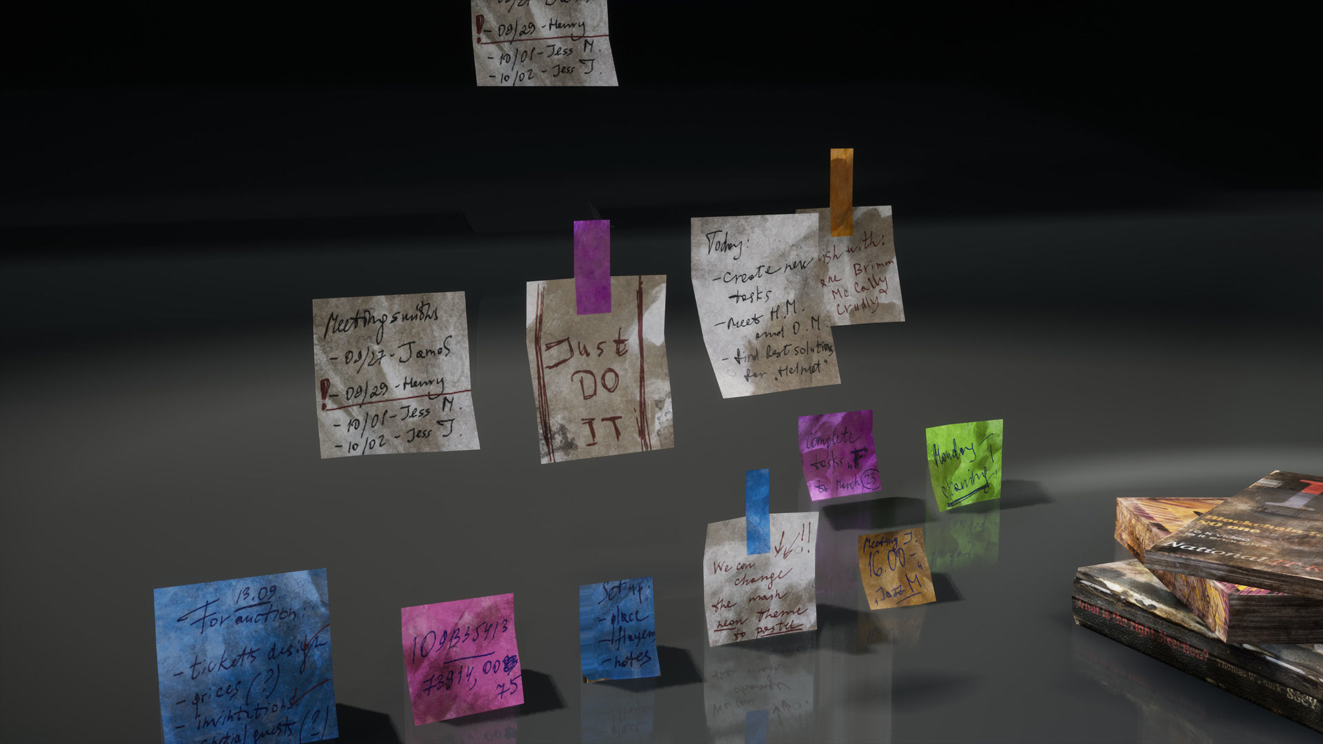 New and Old books - magazines - notes Low-poly 3D model_36