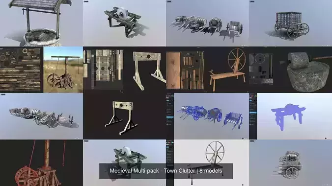 Medieval Multi-pack - Town Clutter 3D Model Collection