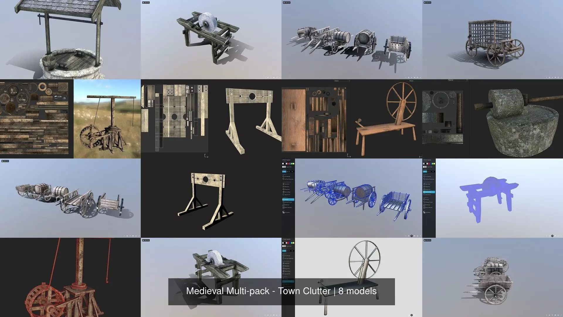 Medieval Multi-pack - Town Clutter 3D Model Collection_0