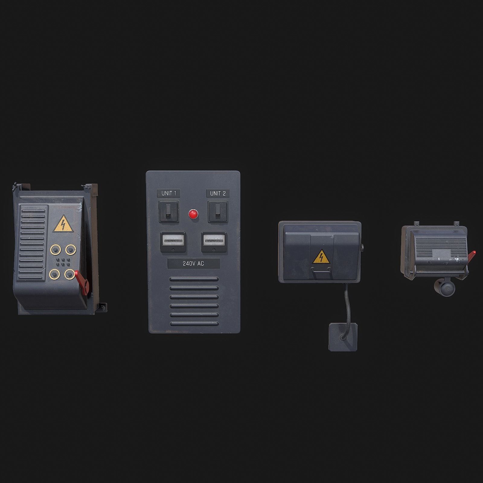 Electrical Boxes Free low-poly 3D model_10