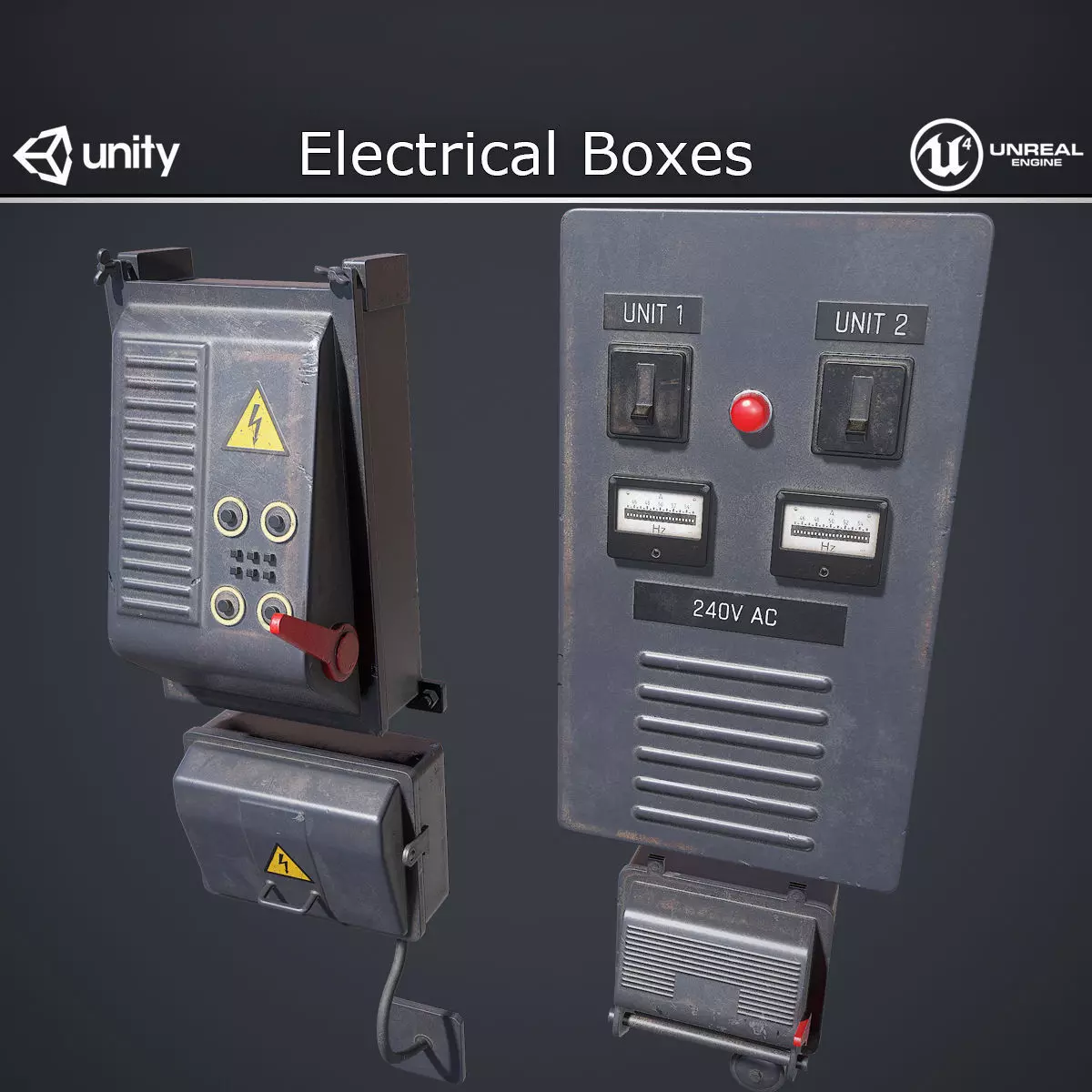 Electrical Boxes Free low-poly 3D model_0