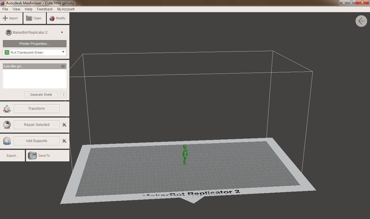 Cute little girl 3D print model_2