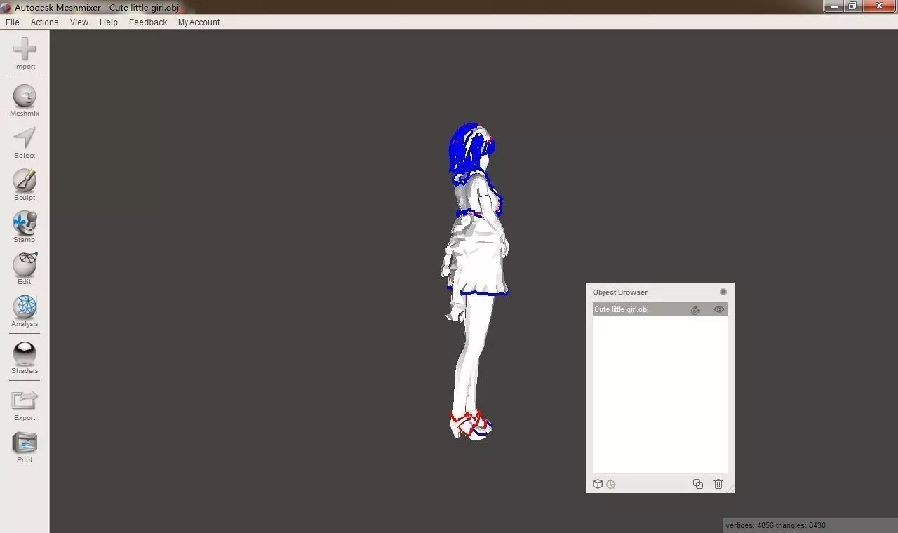 Cute little girl 3D print model_0