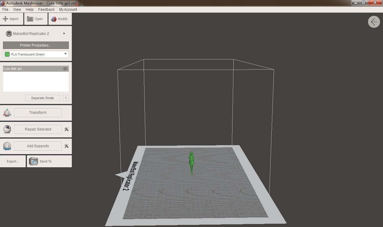 Cute little girl 3D print model_1