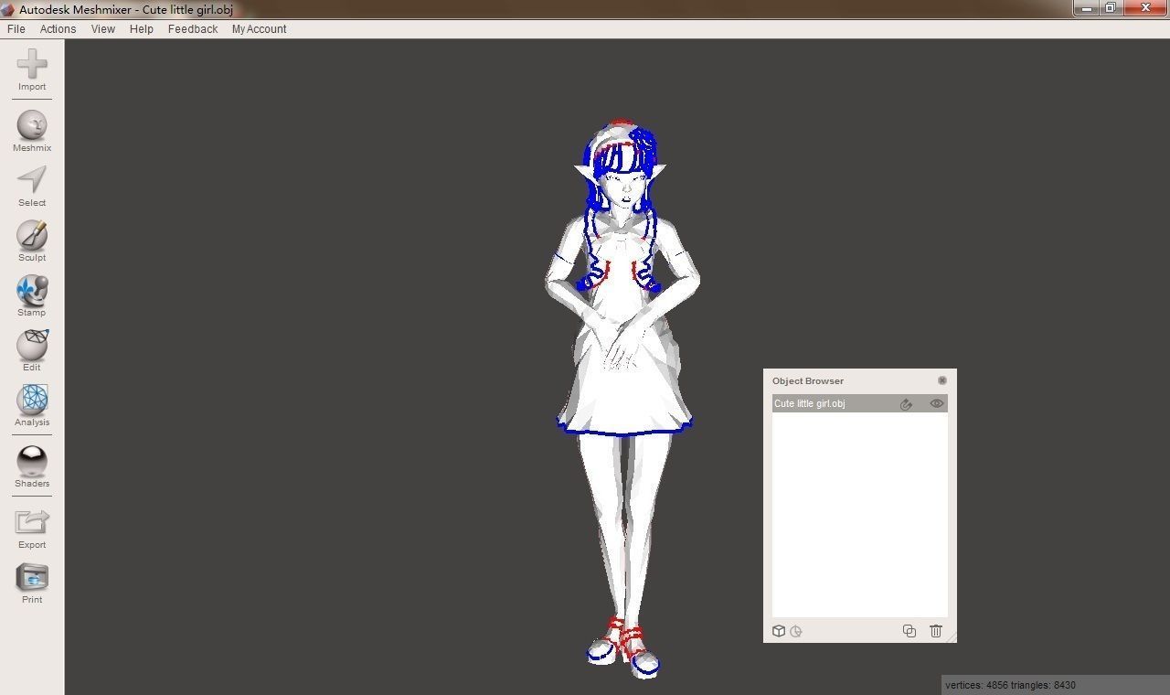 Cute little girl 3D print model_3