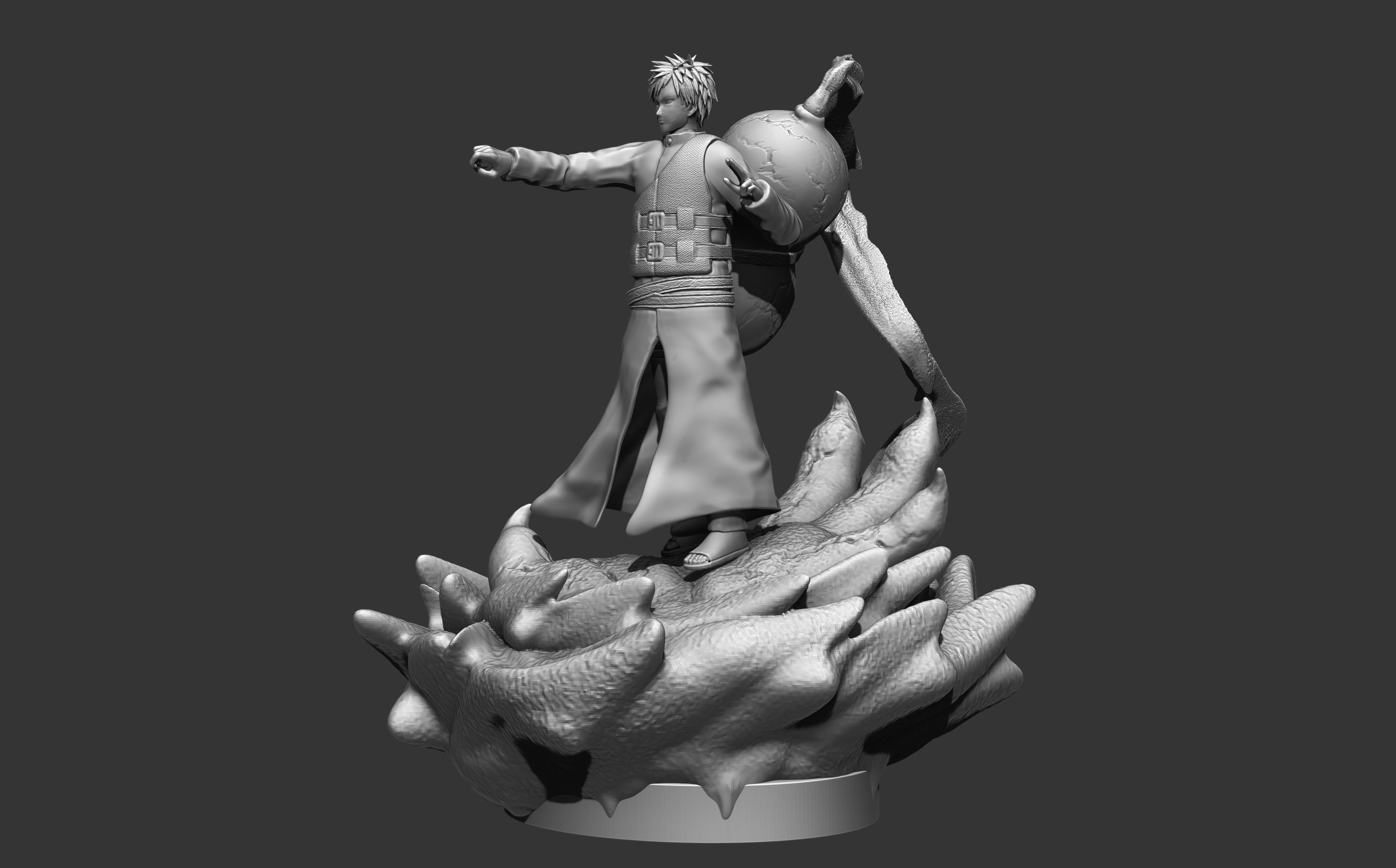gaara 3d print statue figurine - naruto shippuden 3D print model_4