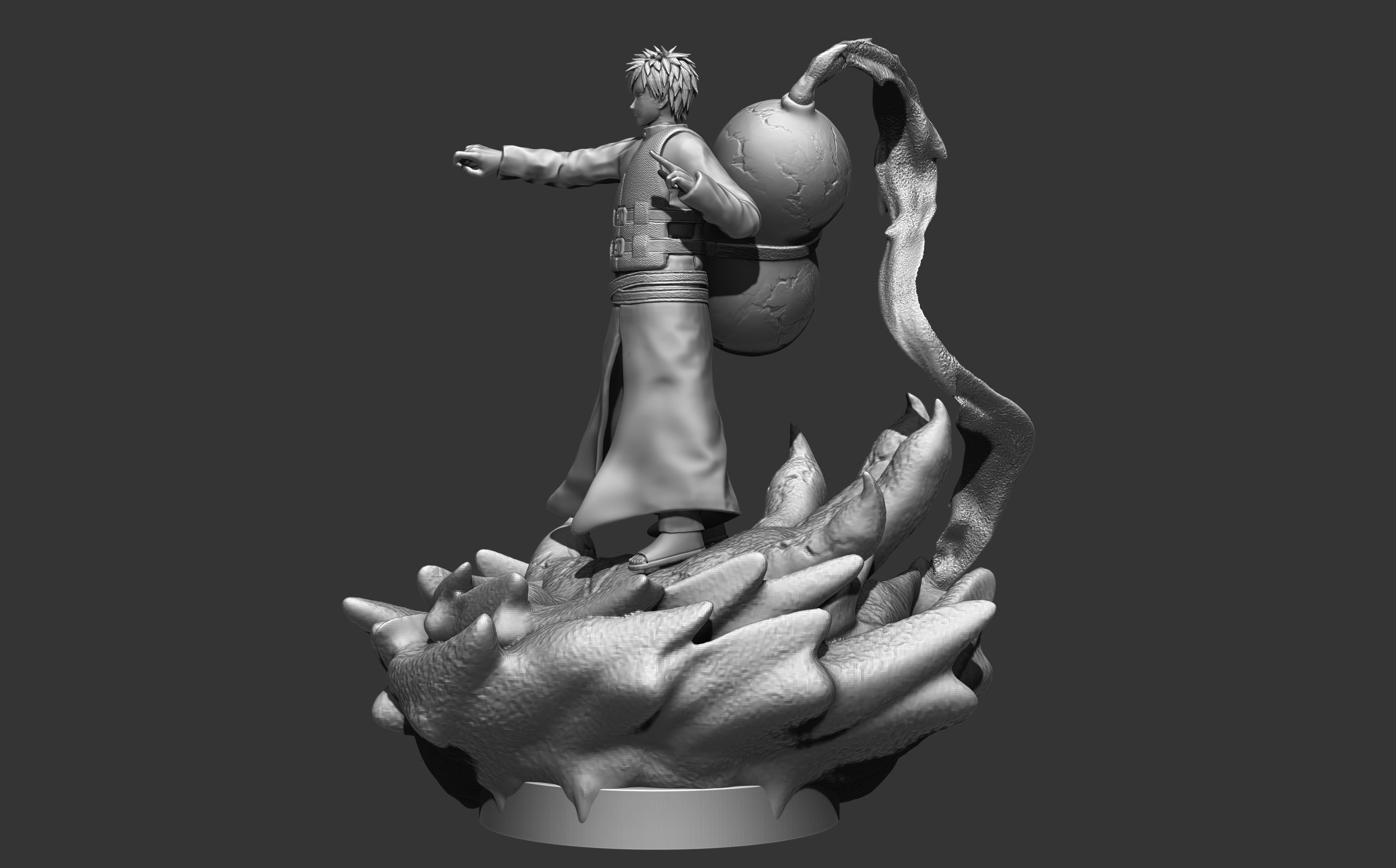 gaara 3d print statue figurine - naruto shippuden 3D print model_5