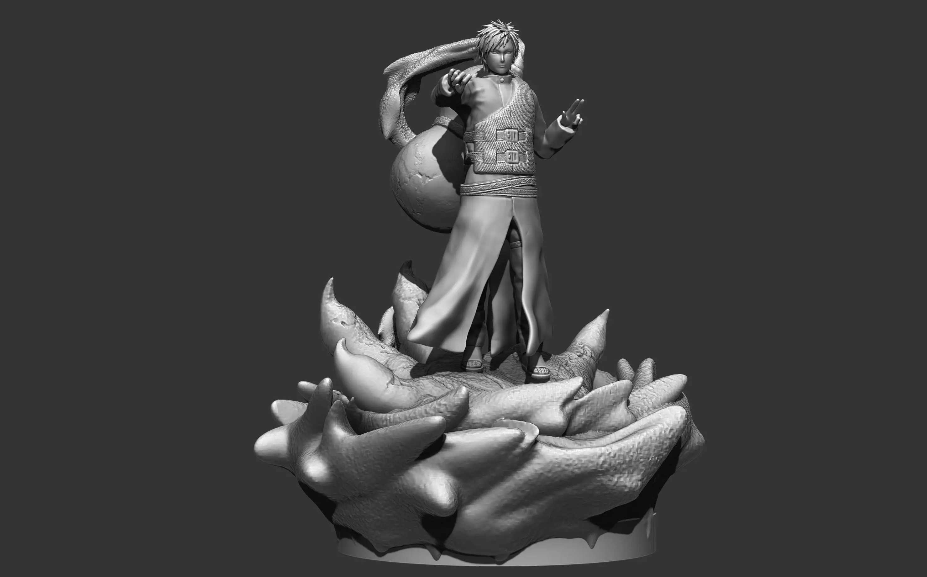 gaara 3d print statue figurine - naruto shippuden 3D print model_0